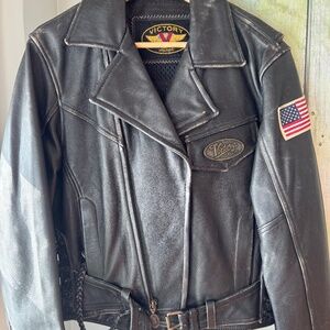 Victory, black leather, riding jacket